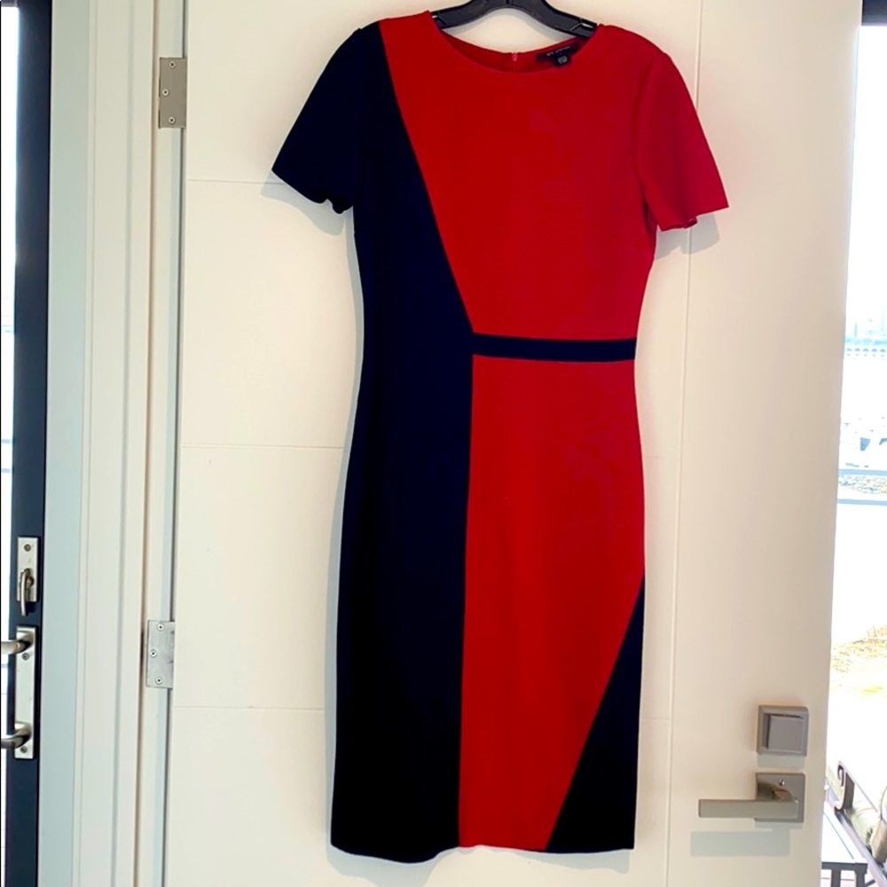 St. John Slanted Colorblock Milano Knit Dress❤️